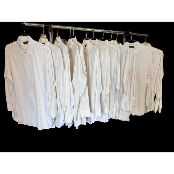 Executive Collection Tom James Mens Long Sleeve Dress Button Up Shirt 12 White - Picture 1 of 10